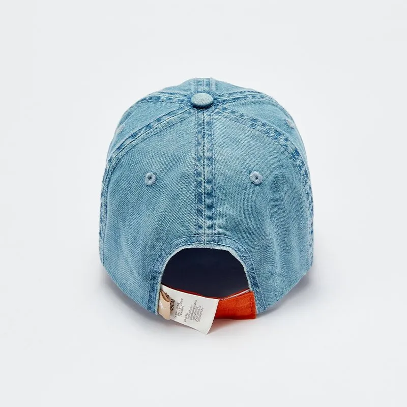 Camping Fox Boy Denim Blue Baseball Cap