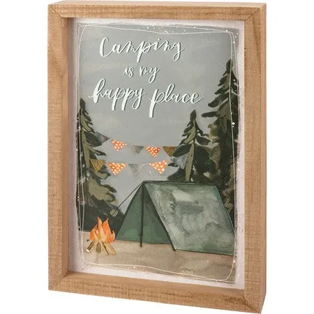 CAMPING IS MY HAPPY PLACE BOX SIGN