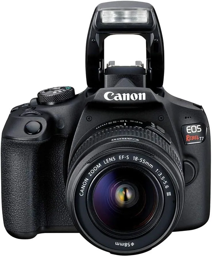 Canon EOS Rebel T7 DSLR Camera with 18-55mm Lens Starter Bundle    Includes: EOS Bag    Sandisk Ultra 64GB Card   Clean and Care Kit   More