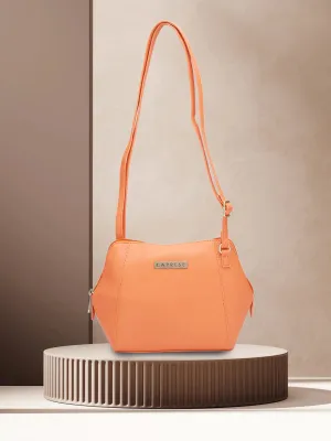 Caprese Holden Small Sling Solid Faux Leather For Women Orange