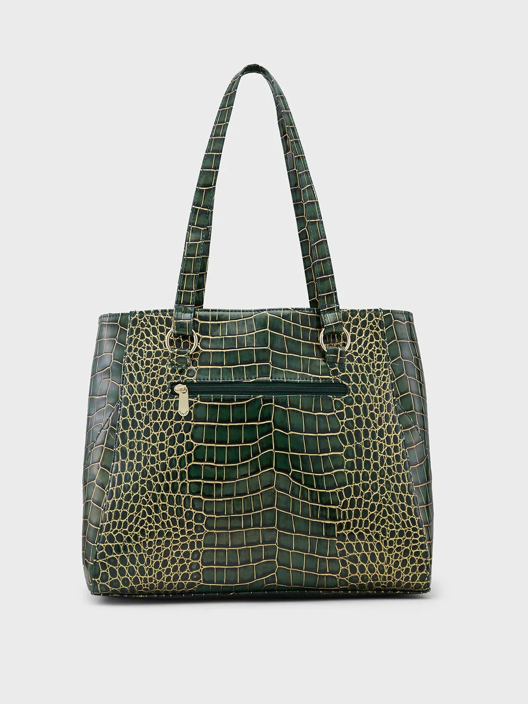 Caprese Miranda Tote Large Croco Womens Office Handbag Green