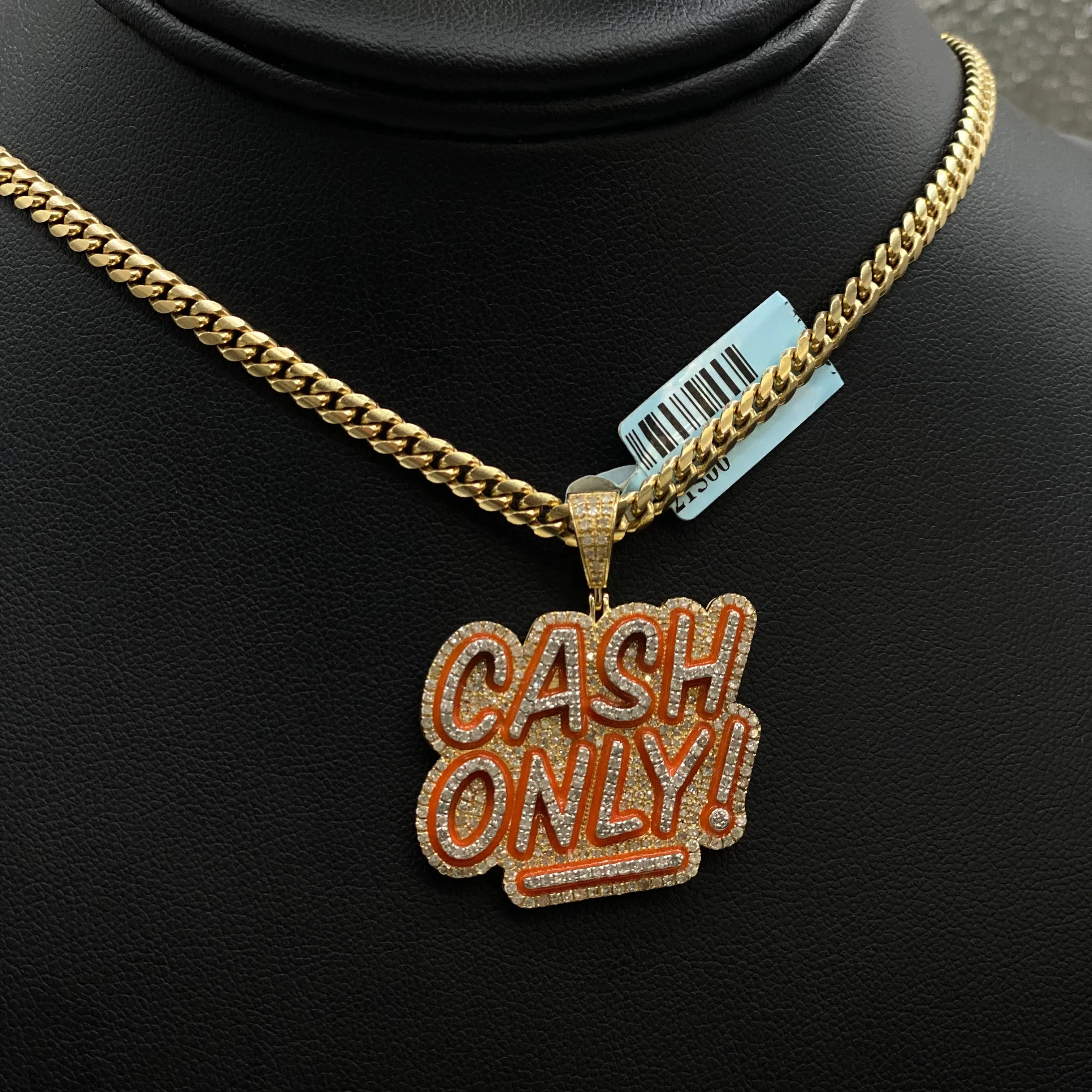 Cash Only Pendant 14K Yellow Gold With Diamond / 10.9gr