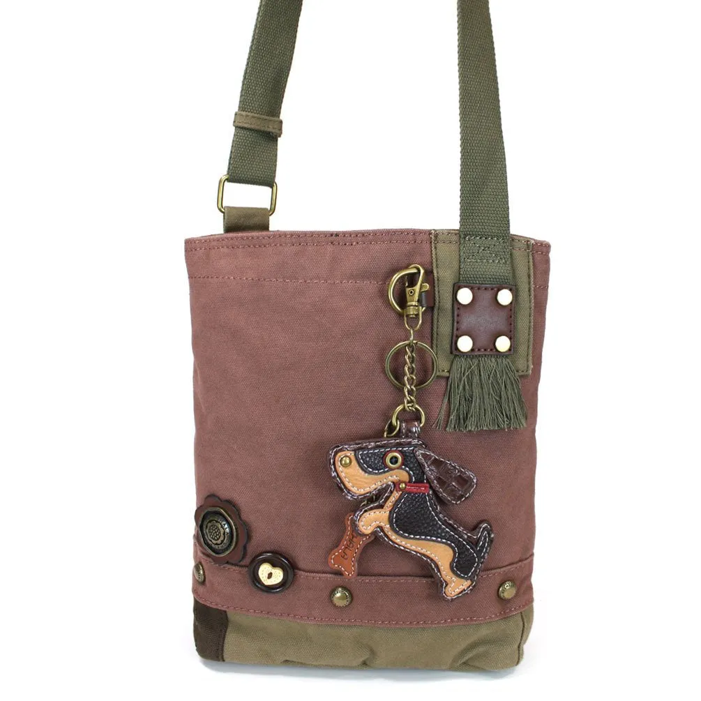 Chala Patch Crossbody Bag"Weiner Dog" Dachshund Multi-color