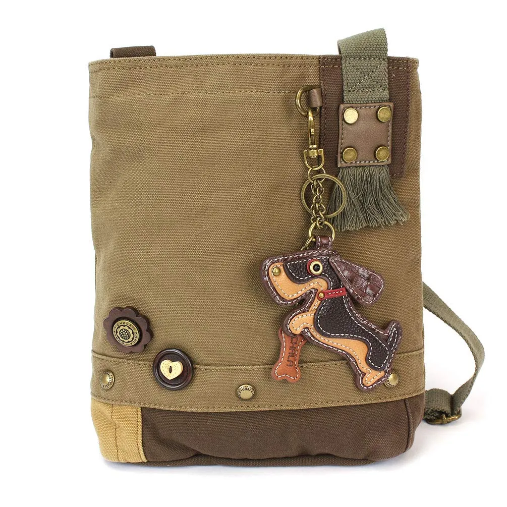 Chala Patch Crossbody Bag"Weiner Dog" Dachshund Multi-color