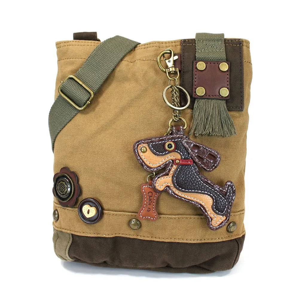 Chala Patch Crossbody Bag"Weiner Dog" Dachshund Multi-color