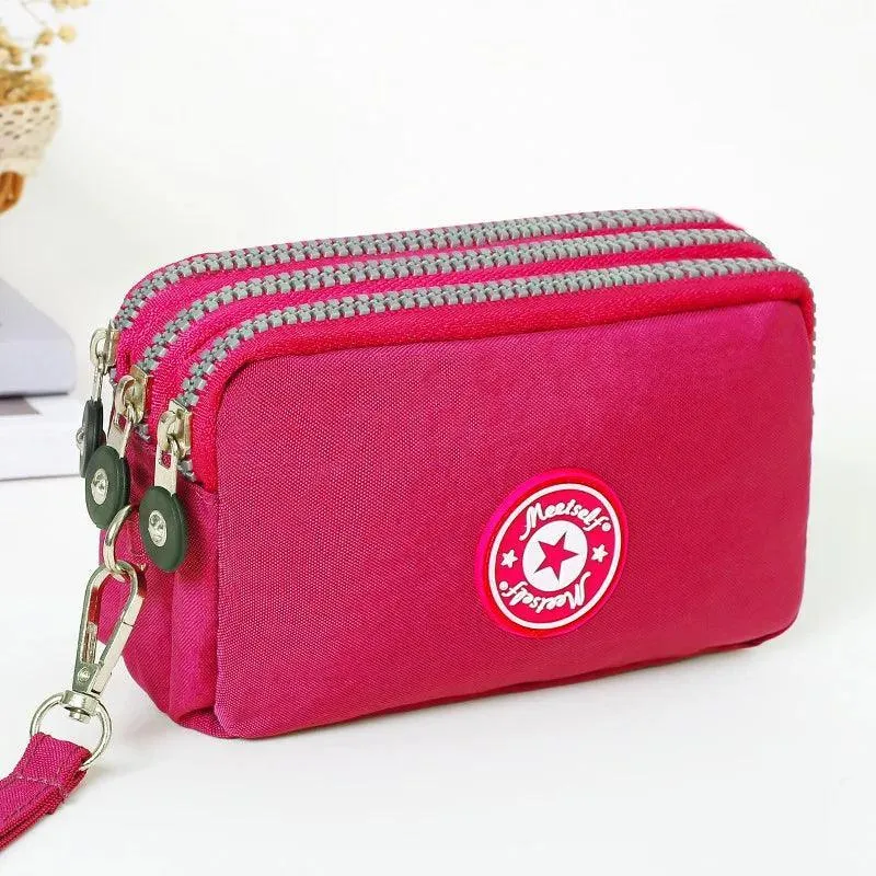 Chic Three-Layer Zipper Handbag: Organize Essentials in Style