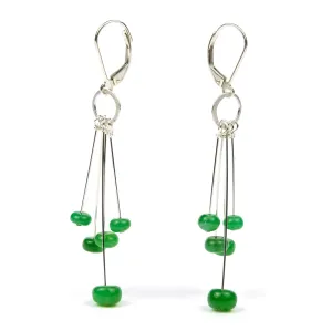 Chrysoprase Earrings with Sterling Silver Latch Back Ear Wire