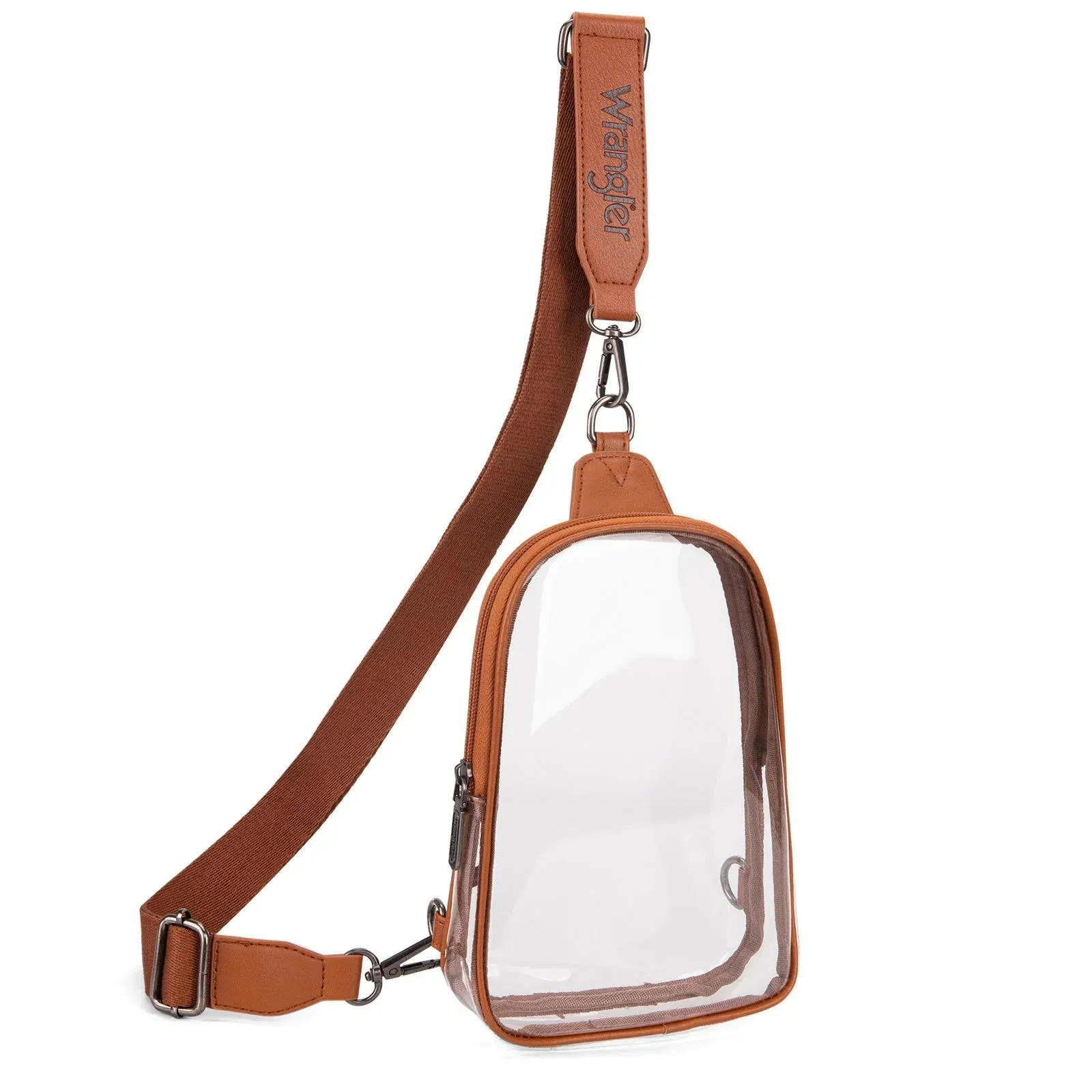 Clear Sling Bag/Crossbody/Chest Bag - Brown