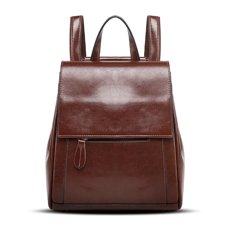 Coffee Handmade Leather Backpack