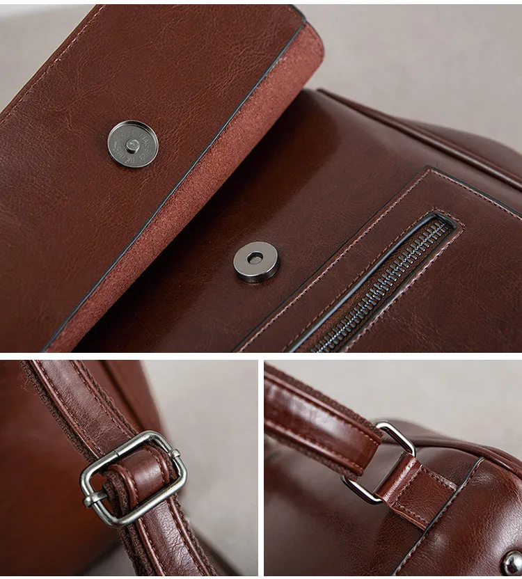 Coffee Handmade Leather Backpack