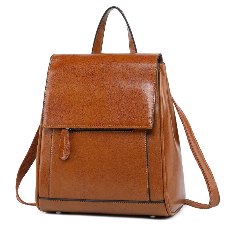 Coffee Handmade Leather Backpack