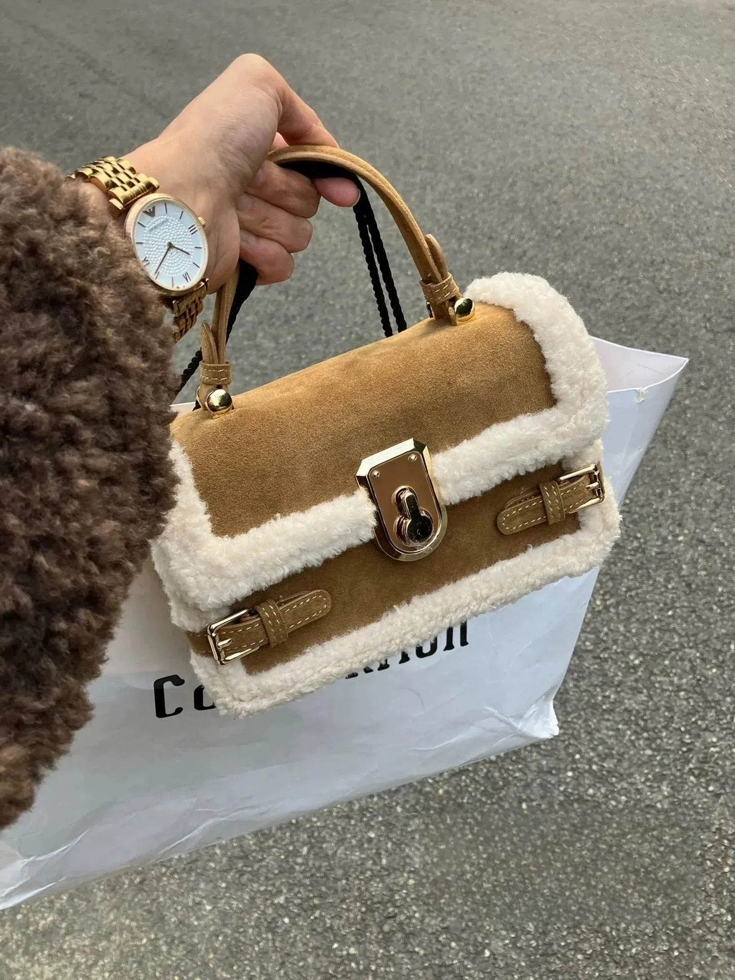 Cohen Faux Fur Square Bag