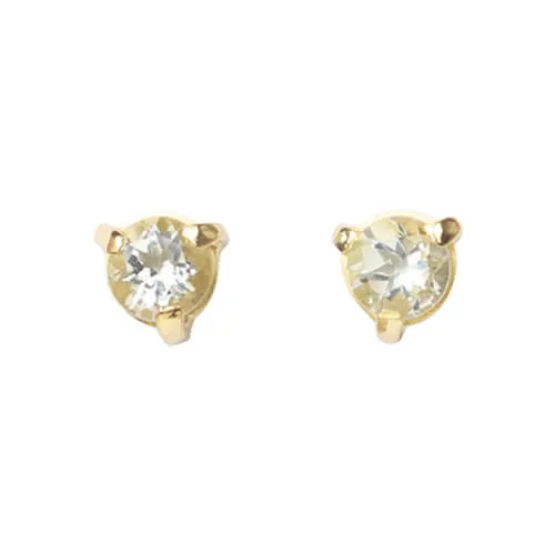 Comino Gold Green Amethyst Stud Earrings