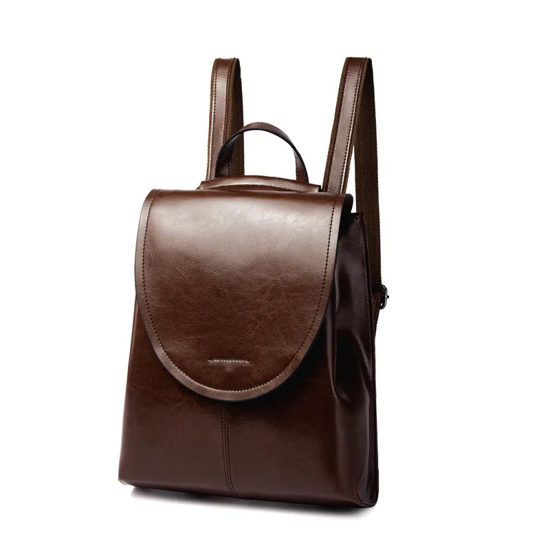 Convertible Leather Backpack Shoulder Bag for Women