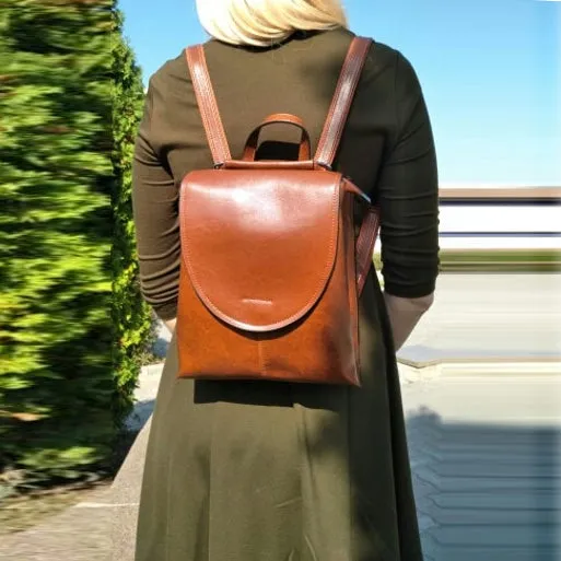 Convertible Leather Backpack Shoulder Bag for Women