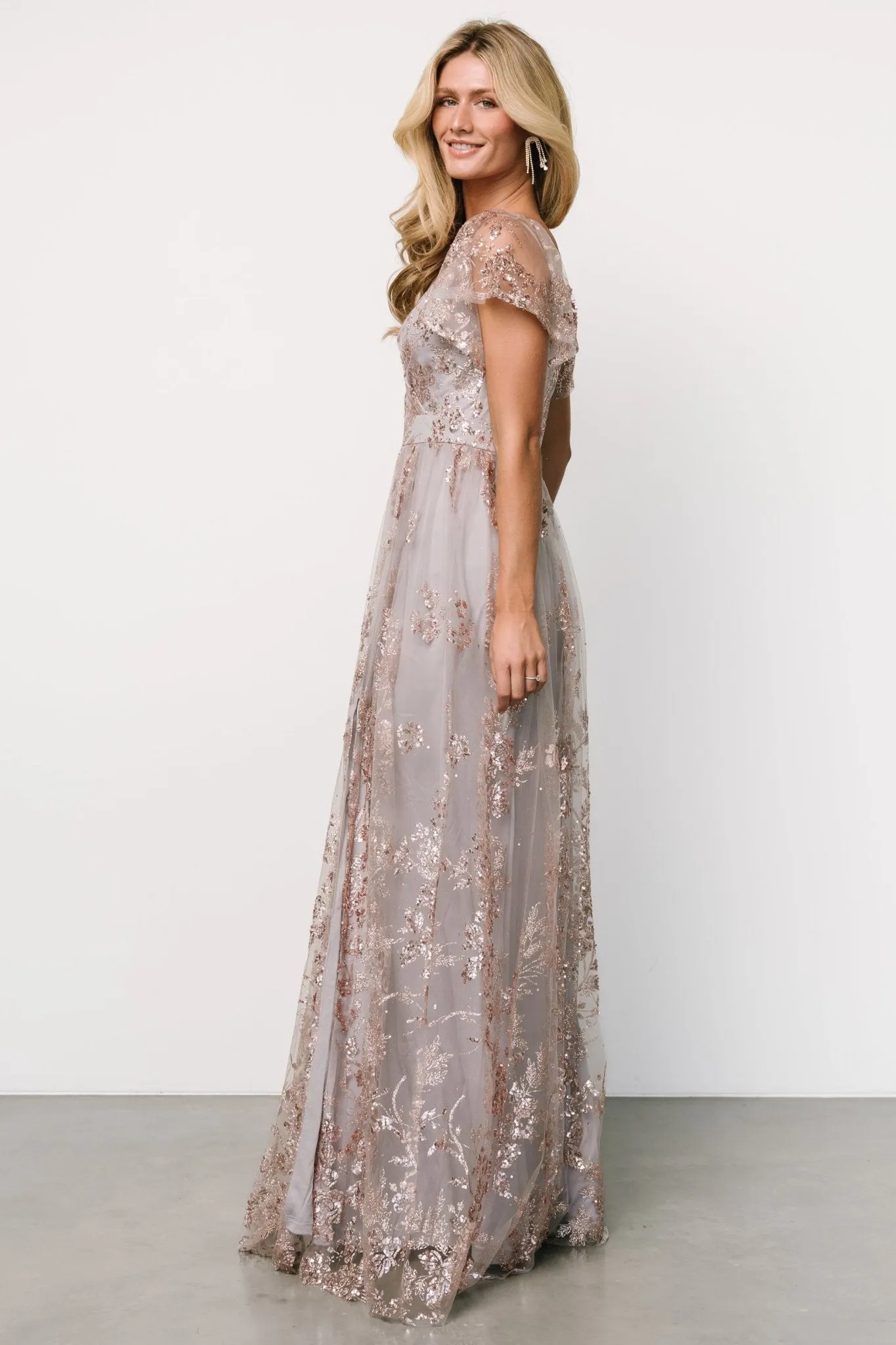 Corinne Shimmer Maxi Gown | Lavender