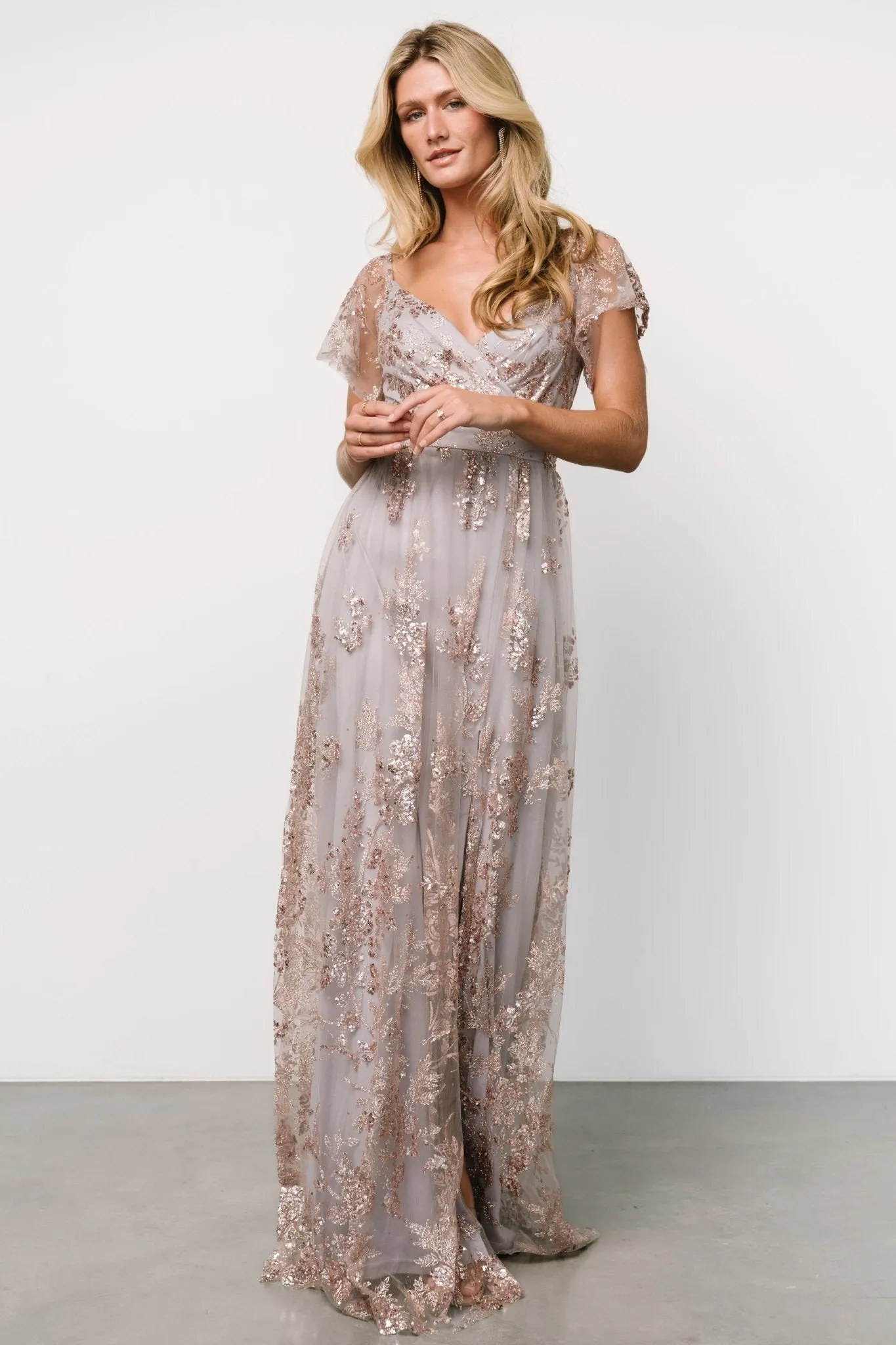 Corinne Shimmer Maxi Gown | Lavender