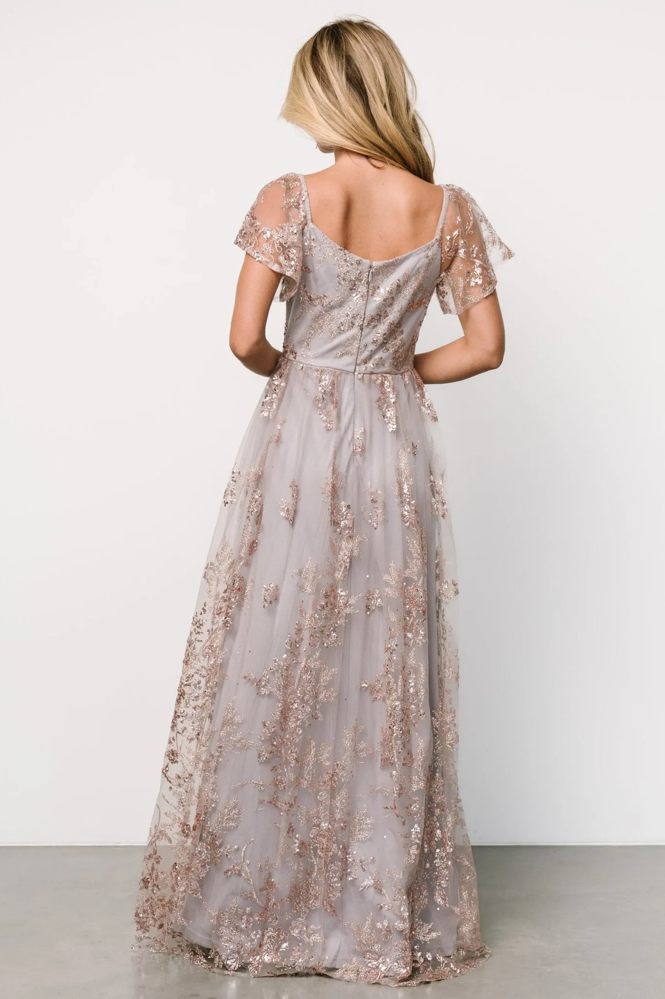 Corinne Shimmer Maxi Gown | Lavender