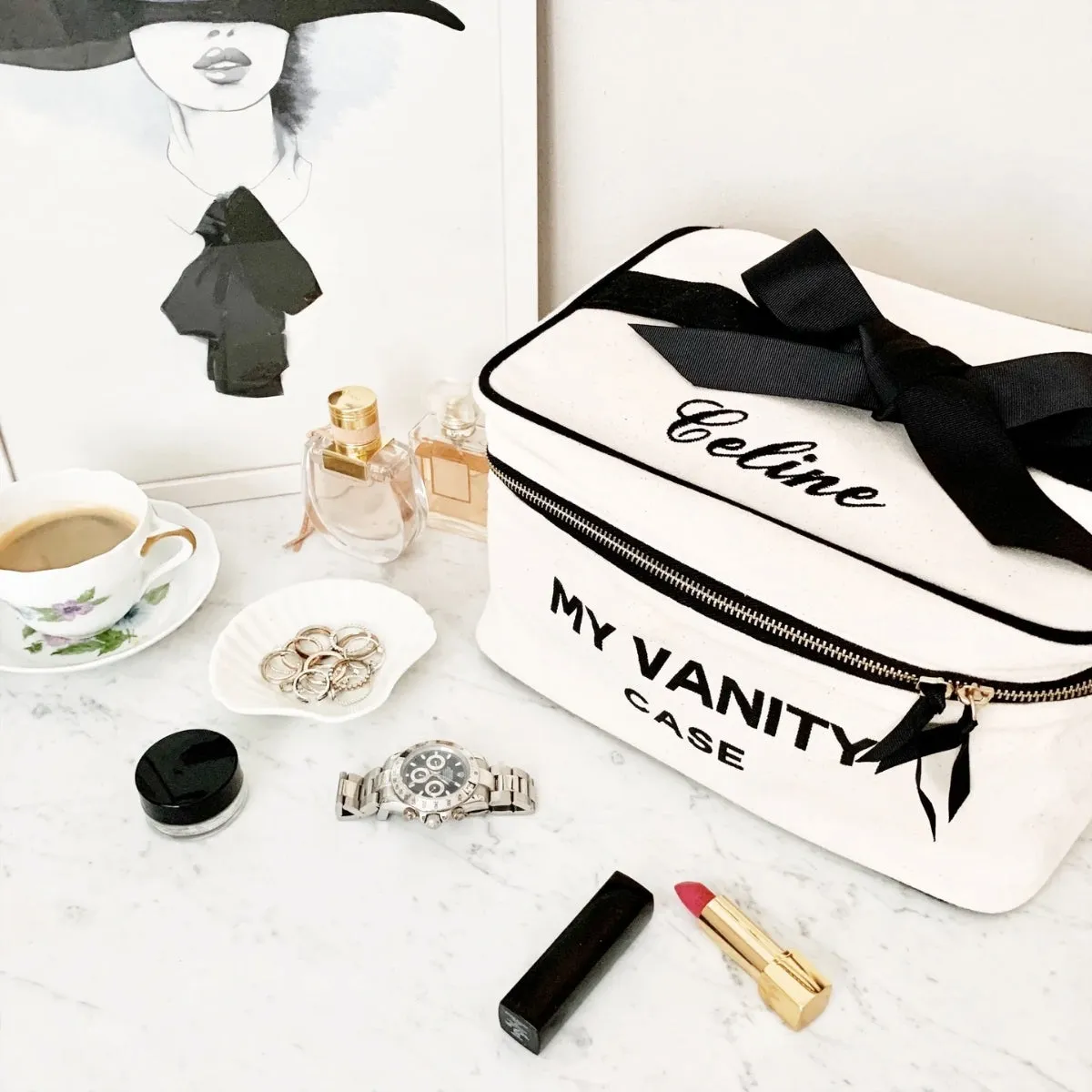 Cream My Vanity Large Beauty Bag