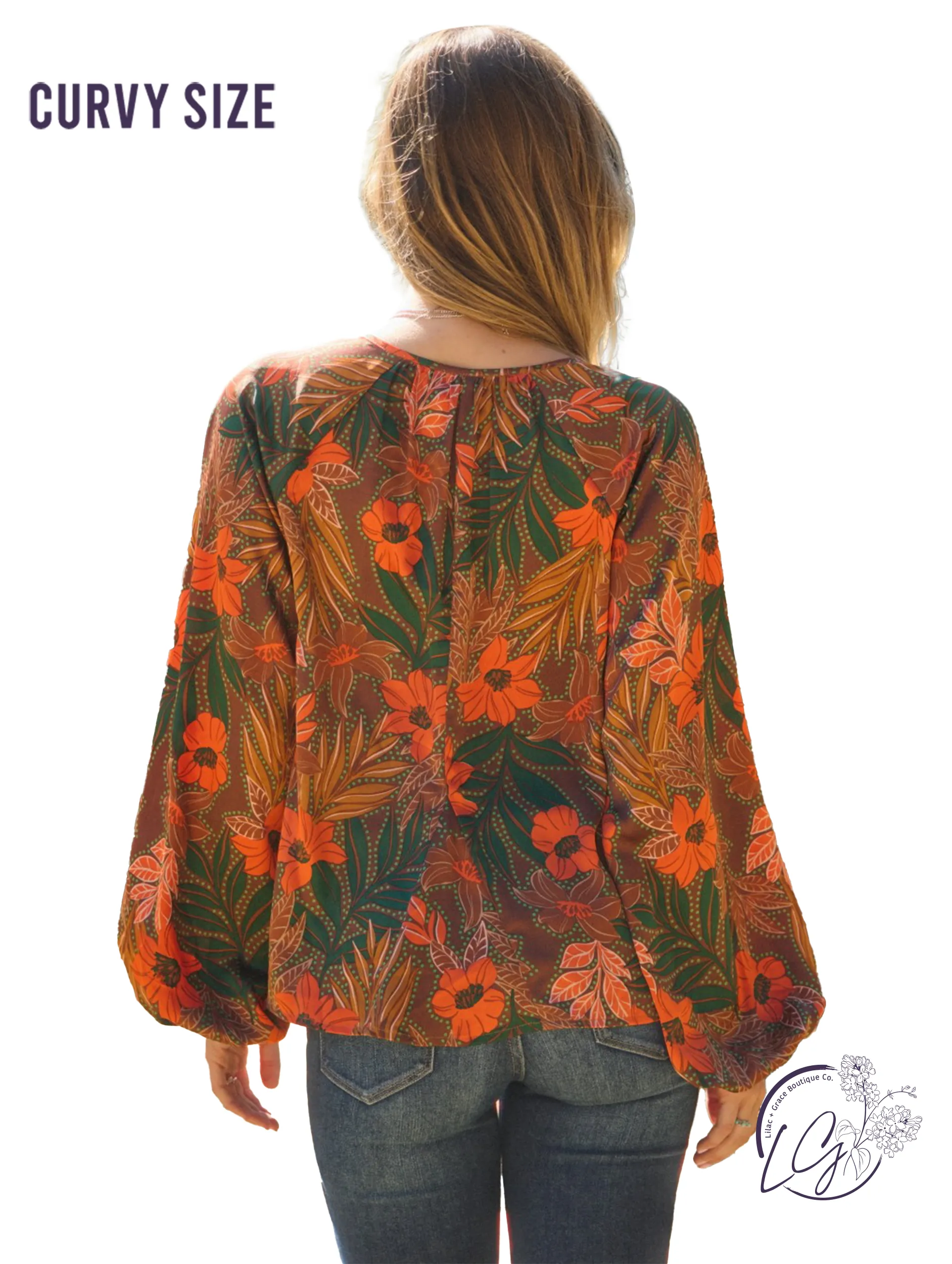 Curvy Autumn Petals Blouse