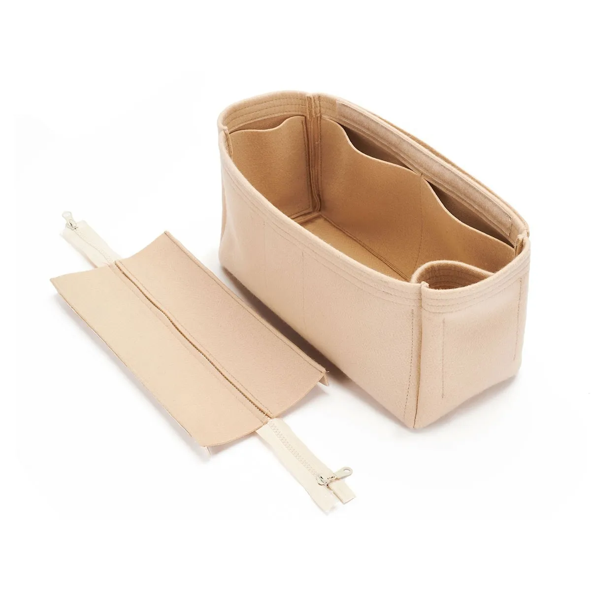 Cuyana Tote Organization Insert, Bag Organizer with Zipper Top Closure and Single Bottle Holder