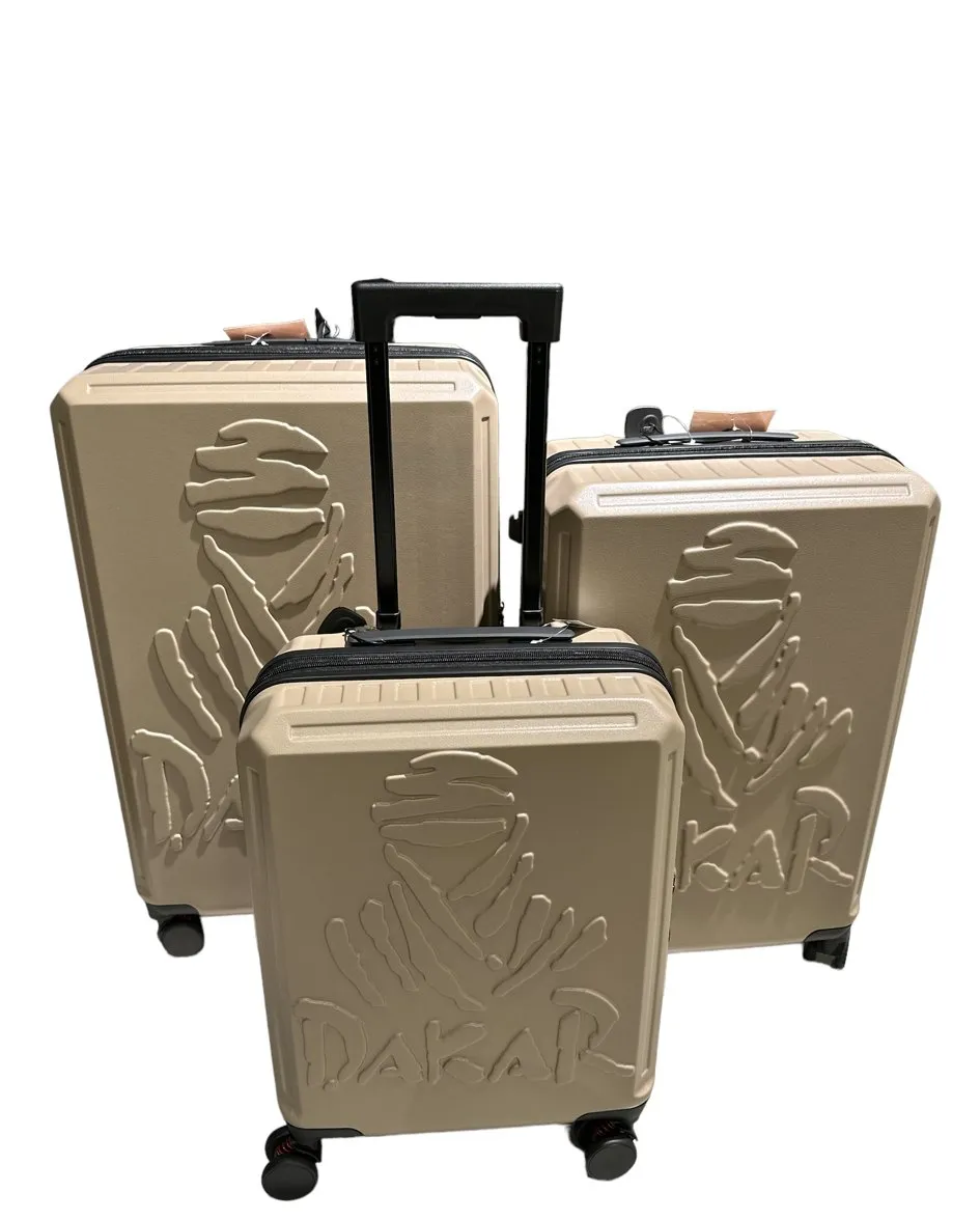 Dakar Desert Set of 3 Expandable Trolley Suitcases | Black