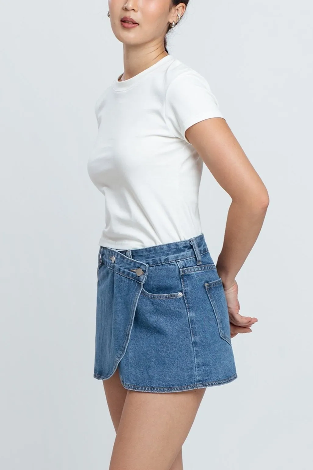 Dark Blue Bee Denim Skorts