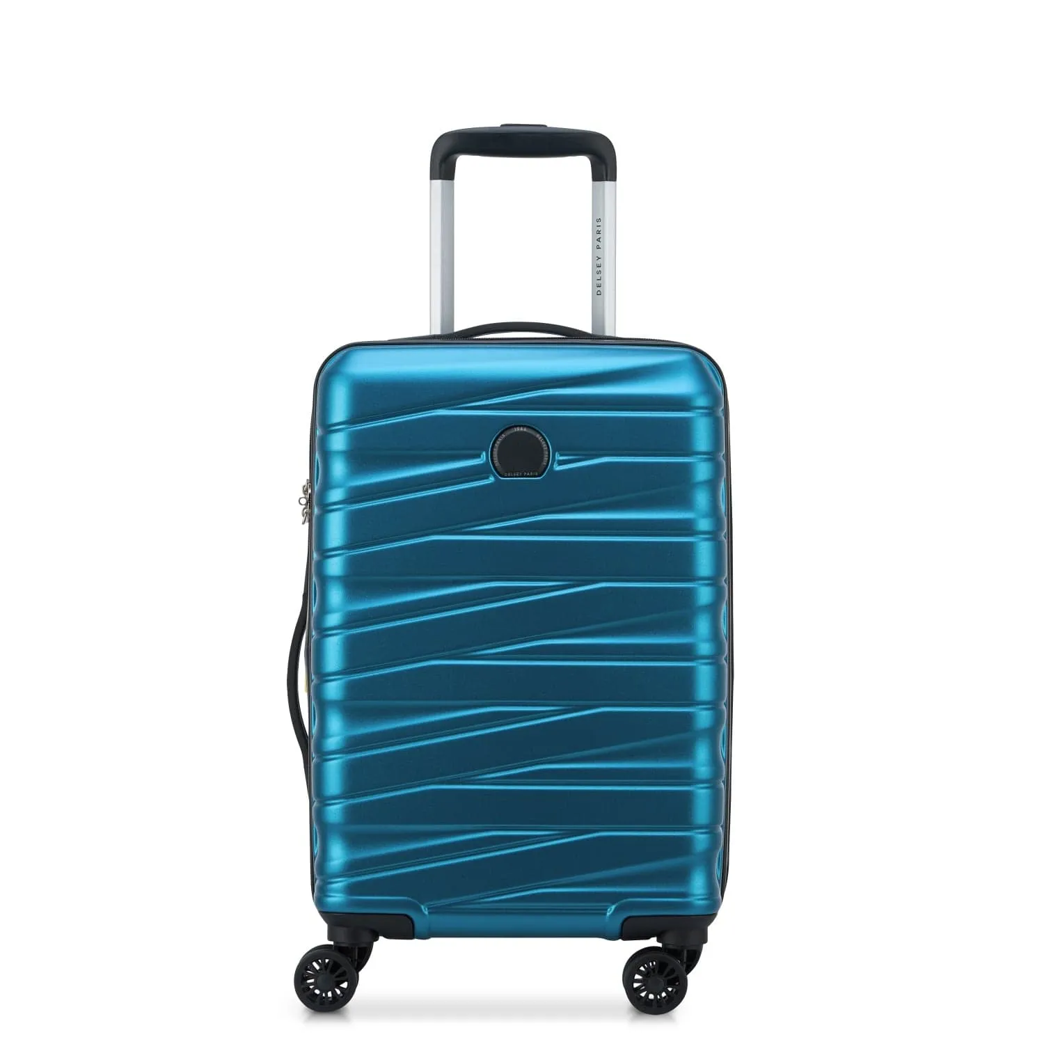 Delsey Tiphanie 55 70 82cm Hardcase 4 Double Wheel Expandable Cabin & Check-In Luggage Trolley Set Steel Blue   FREE Delsey Agreable Backpack