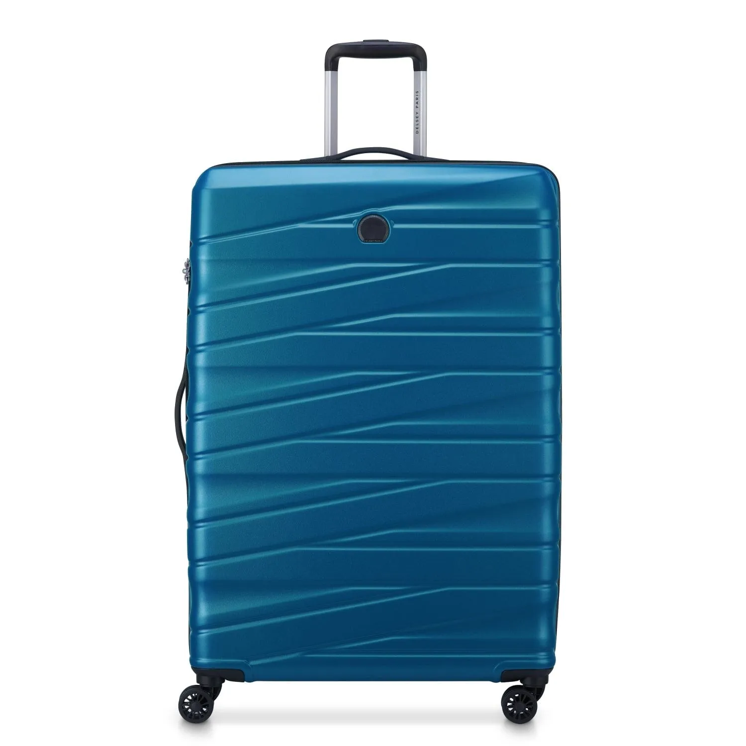 Delsey Tiphanie 55 70 82cm Hardcase 4 Double Wheel Expandable Cabin & Check-In Luggage Trolley Set Steel Blue   FREE Delsey Agreable Backpack