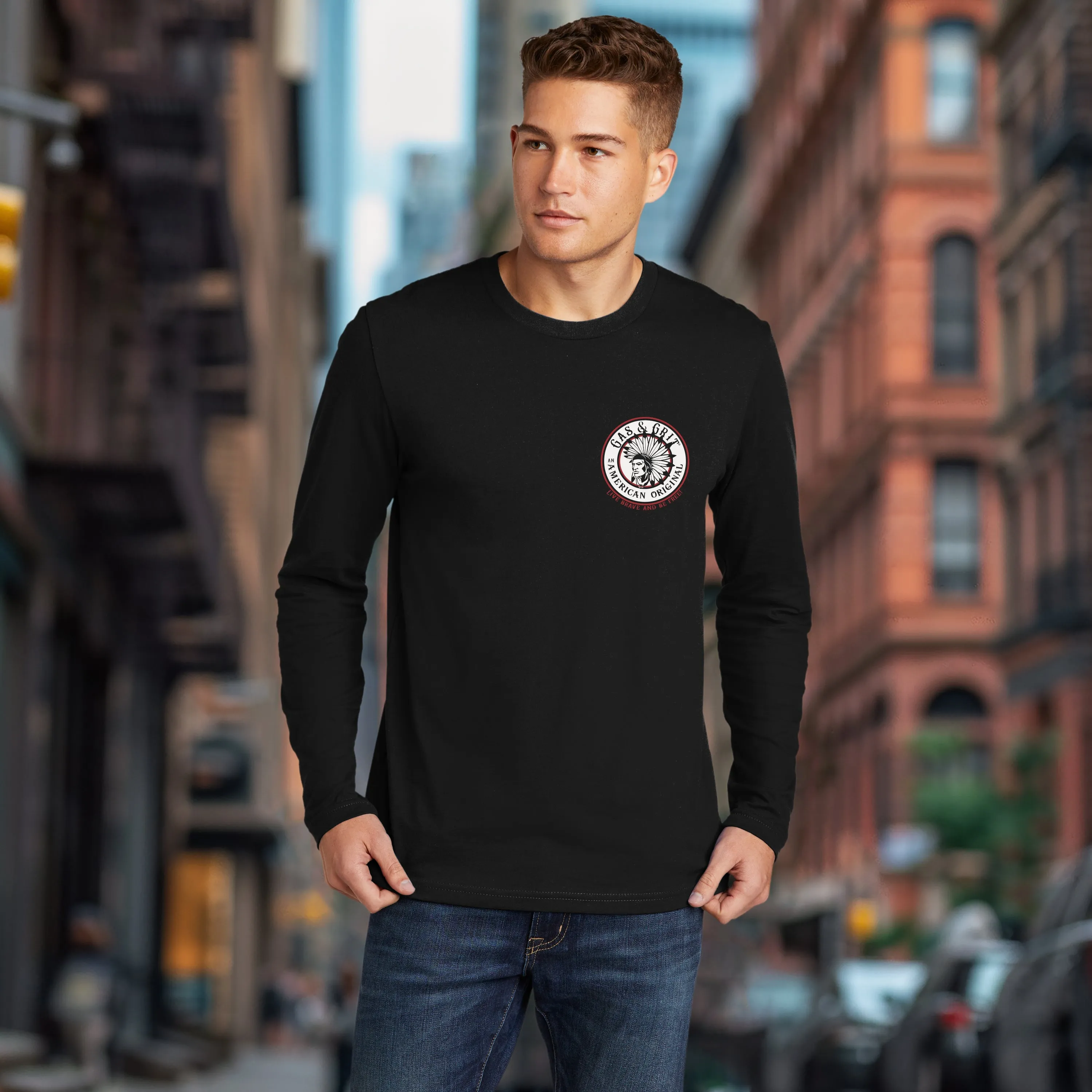 Dirt Track Racer Long Sleeve Tee (Black)