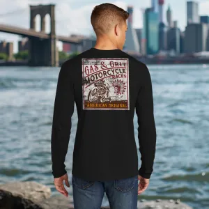 Dirt Track Racer Long Sleeve Tee (Black)