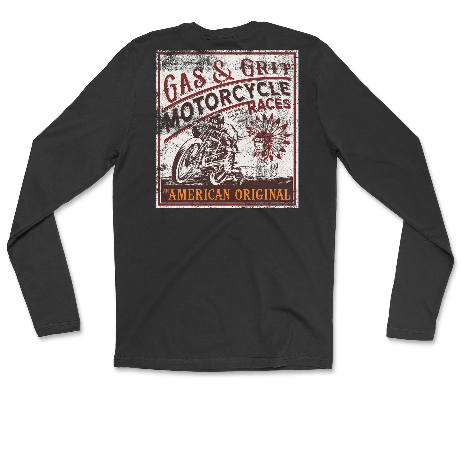 Dirt Track Racer Long Sleeve Tee (Black)