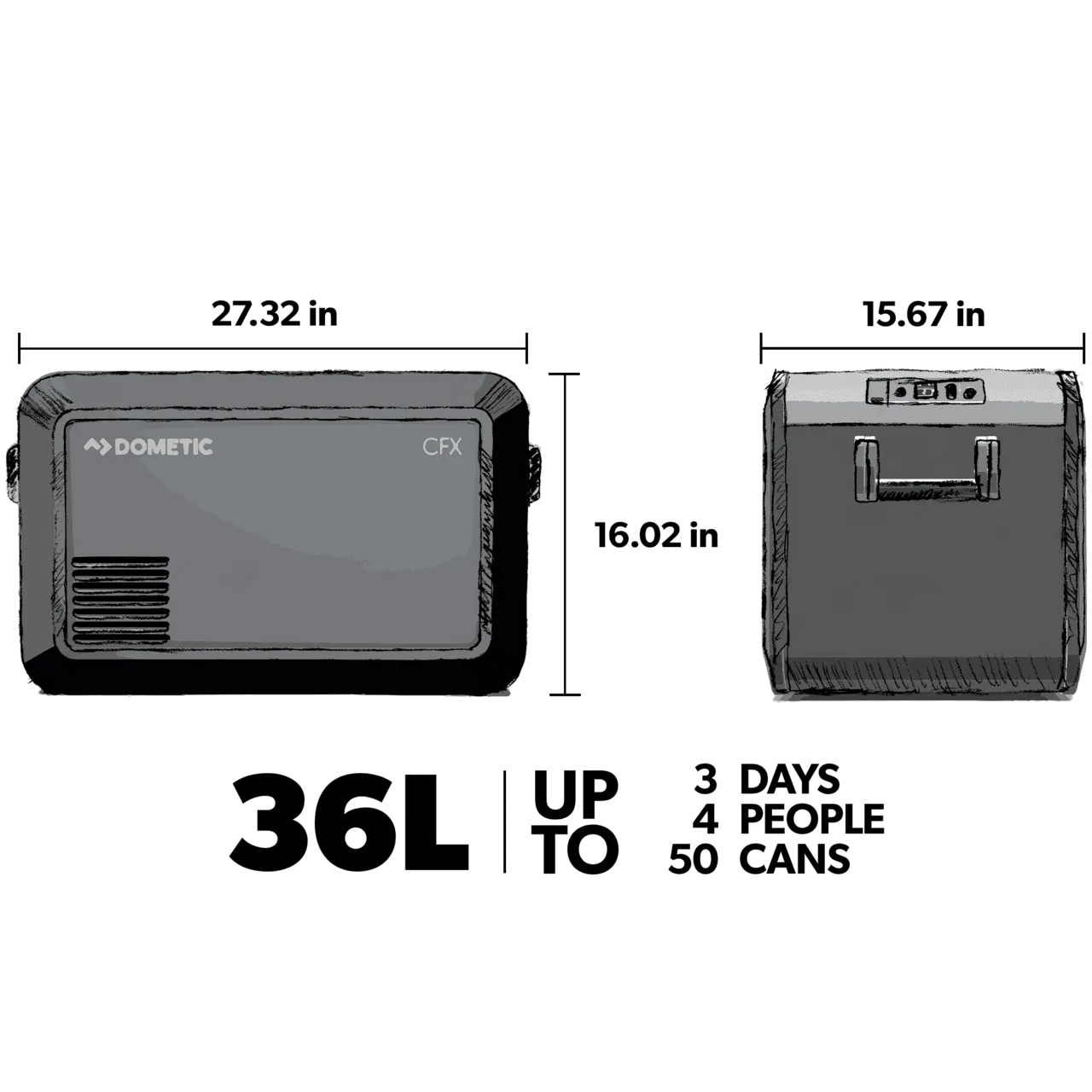 Dometic CFX3 35 Powered 12 Volt Cooler, 36L