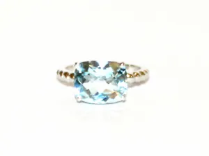 East And West Blue Topaz Ring