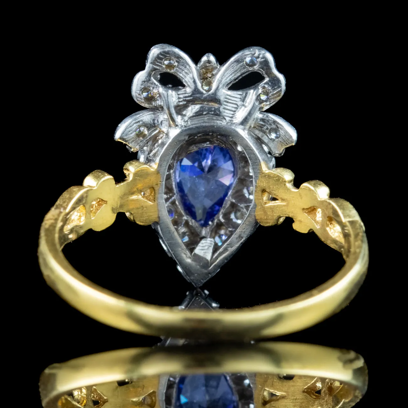 Edwardian Style Synthetic Tanzanite Cz Cluster Ring