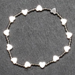 Elastic Heart Bracelet SILVER