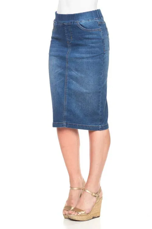 Elastic Waist Denim in Indigo Wash