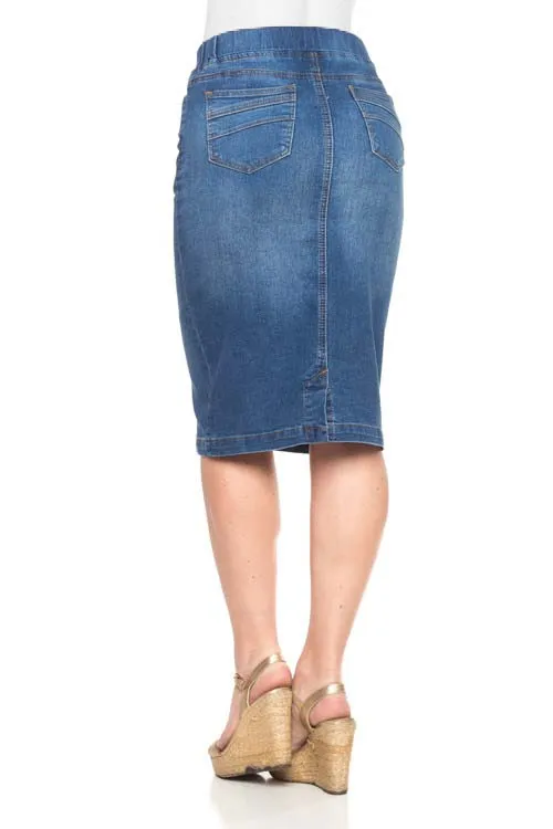 Elastic Waist Denim in Indigo Wash