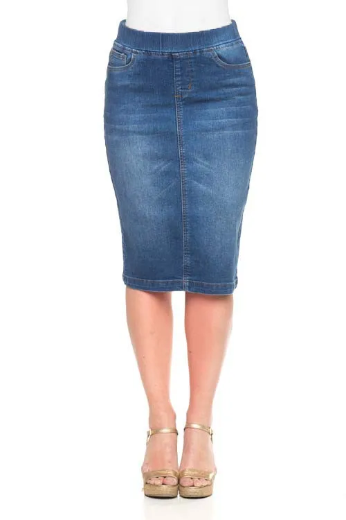 Elastic Waist Denim in Indigo Wash