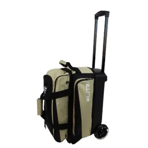 ELITE Deluxe Double Roller Bowling Bag Sand/Black