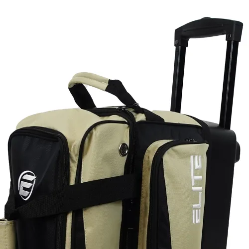 ELITE Deluxe Double Roller Bowling Bag Sand/Black