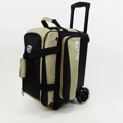 ELITE Deluxe Double Roller Bowling Bag Sand/Black