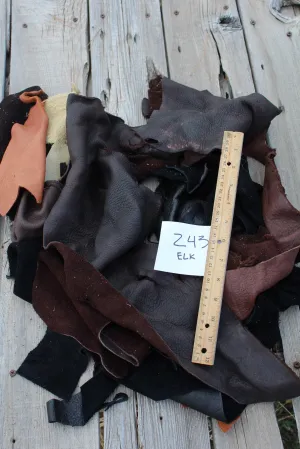 Elkskin leather scraps , Scrap leather , Craft leather scraps , 243