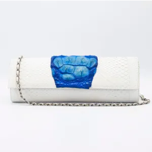 Elle Python and Crocodile Clutch