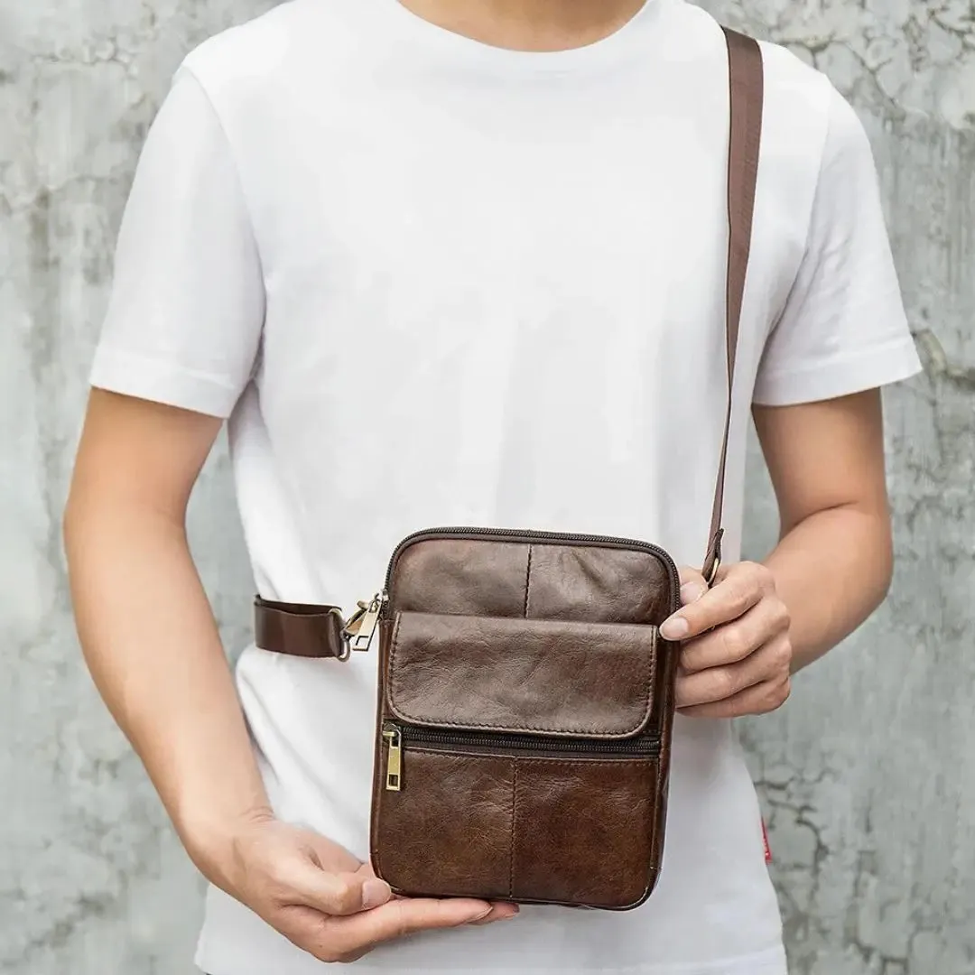 Essential Leather Shoulder Bag - Cross & Crown