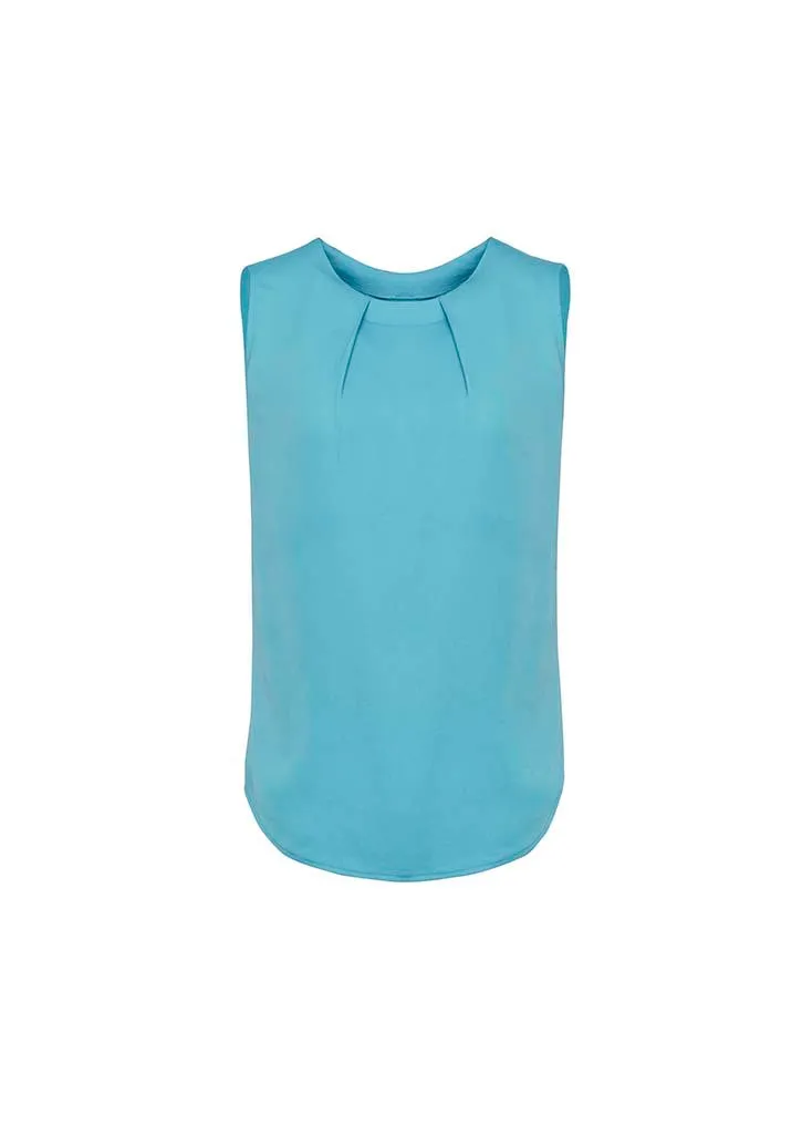 Estelle Womens Sleeveless Pleat Blouse