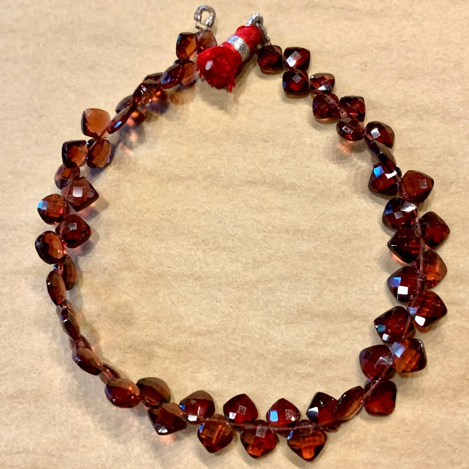 Faceted Garnet Square Briolettes