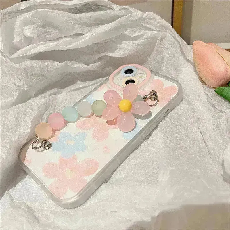 Fashion Flower Bracelet Silicone Phone Case