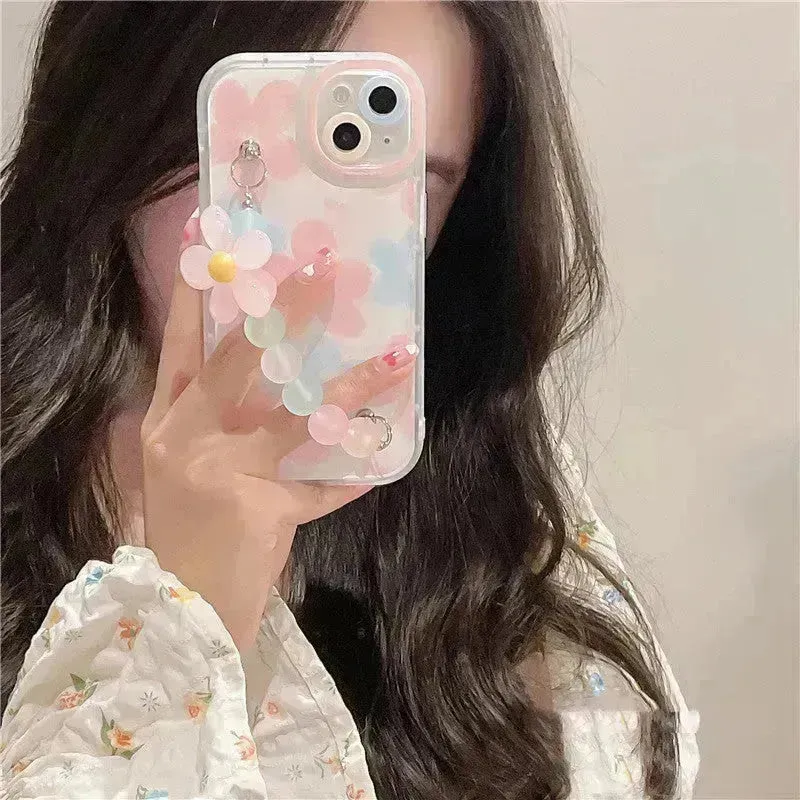 Fashion Flower Bracelet Silicone Phone Case