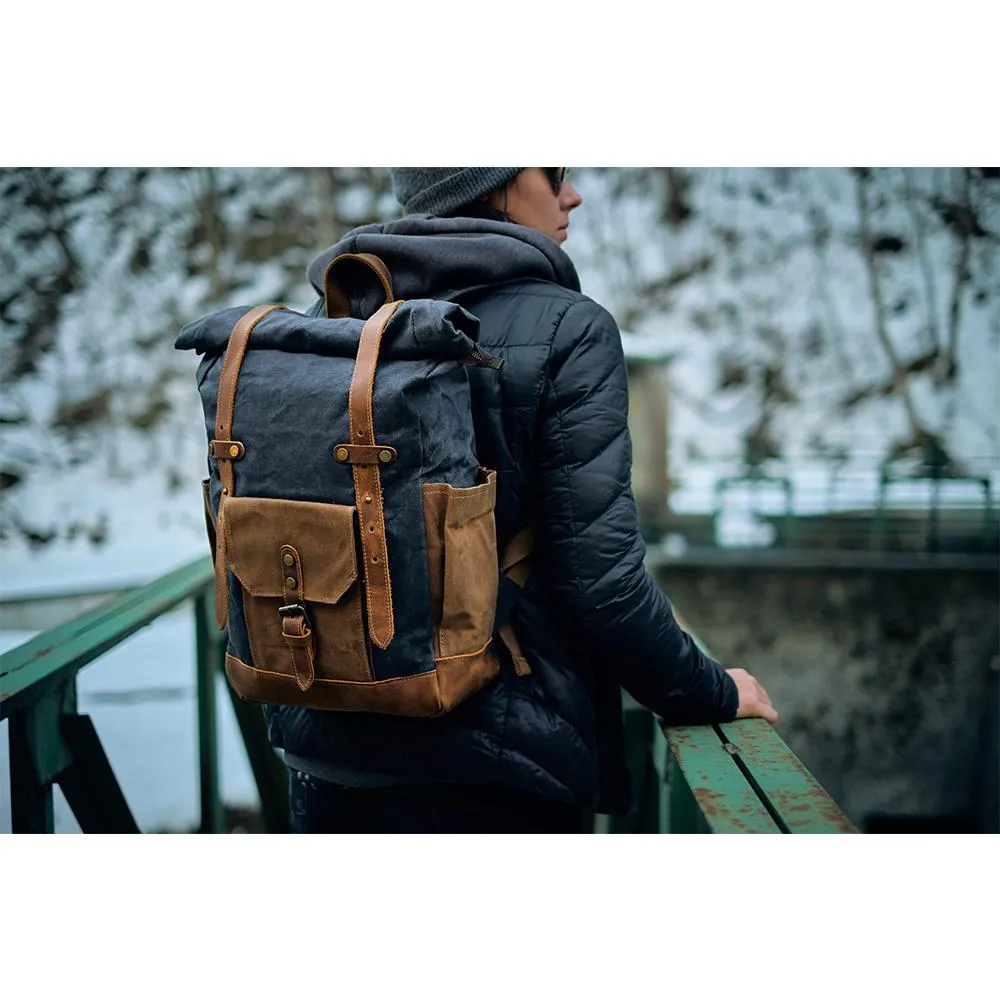 Features of your Vintage Roll Top Backpack